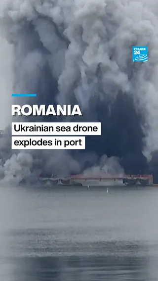Ukrainian drone explodes in Romanian sea port