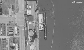 Vantor衛星拍攝的解放軍新型核子潛艇。(取材自觀察者網)