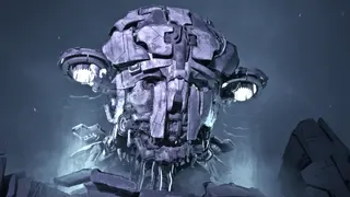 screenshot from genAtlas reveal trailer showing robot with thrusters on his head.