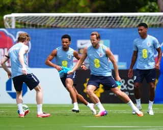 Harry Kane and his England teammates take part in a training session at Palm Beach Gardens in Florida