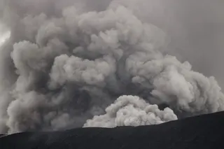 For illustration purpose only. Mount Lewotobi Laki-Laki in eastern Indonesia erupted several times today, sending ash columns up to 2.5 kilometres into the sky and forcing a local airport to close. — AFP file pic