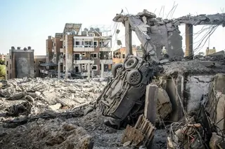 A photograph shows the aftermath of Israeli airstrikes in the Burj al-Chamali area near the southern city of Tyre, on June 2, 2026.