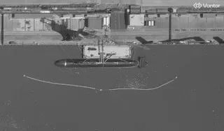 Vantor衛星拍攝的解放軍新型核子潛艇。(取材自觀察者網)