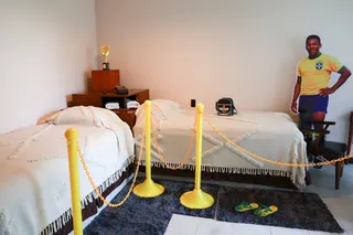 The room where Brazilian legend Pele stayed ahead of the 1970 World Cup final, now part of a public exhibition at the Inter‑American Conference on Social Security (CISS) in Mexico City. — Reuters pic