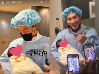 陳晨威與啾啾的女兒出生了。（圖／翻攝自陳晨威IG、楊盛硯Threads）