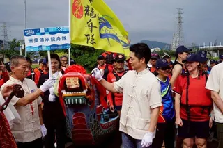 台北市長蔣萬安參加2026台北國際龍舟錦標賽點睛暨祭江大典。（北市府提供）