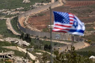 NORTHERN ISRAEL, ISRAEL - APRIL 29: An Israeli and US flag is seen near the border with Southern Lebanon, as seen from a position on the Israeli side of the border on April 29, 2026 in Northern Israel, Israel. Israel has continued to launch strikes and issue evacuation orders for parts of southern Lebanon despite the ongoing ceasefire, accusing Hezbollah of violating the agreement. Last week, an original 10-day ceasefire agreed by Israel and Lebanon was extended another three weeks. (Photo by Am