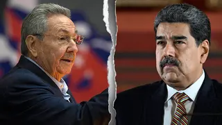 Nicolas Maduro and Raul Castro standing together at an event