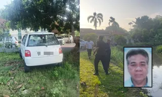 A pair of slippers found on a riverbank led to the discovery of the body of former Kedah State Legislative Assembly deputy speaker Datuk Mohd Jamil Md Idross. - Pic courtesy of Royal Malaysia Police