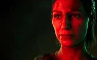 Ro Laren is bathed in red light in a still from the Star Trek: Shadow Frontier teaser trailer