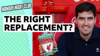 Andoni Iraola and the Liverpool crest