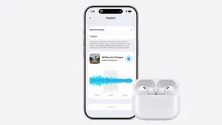 Airpods' new EQ controls shown on an iPhone