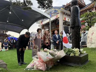 前日本首相安倍晉三夫人安倍昭惠一行約70多人今年5月9日拜訪高雄市鳳山區紅毛港保...