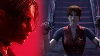 The remade profile of Claire Redfield in Resident Evil Veronica juxtaposed against her cutscene self in the original 2000 Resident Evil - Code: Veronica.