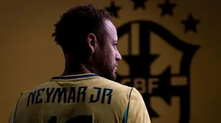 Neymar at a Brazil photoshoot for the World Cup