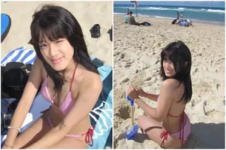 梧桐妹轉大人PO出比基尼照。（翻攝自梧桐妹Threads）