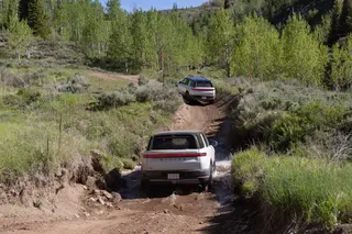 Rivian R2s drive off-road