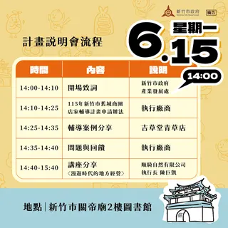 《圖說》新竹舊城計畫說明會6月15日舉行。
