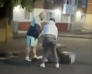 Low quality video grab of altercation on the street