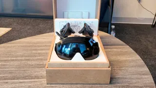 Hands-on with Valve's new VR headset, the Steam Frame, during an interview at Valve HQ in Bellevue, Washington.