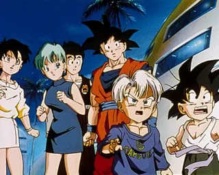 A still from Dragon Ball Z features some of the characters including Son Gohan