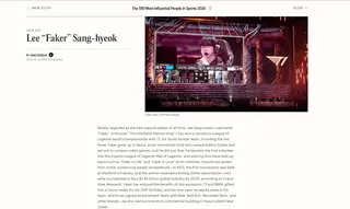 Faker成功入選《時代雜誌》首屆百大體育人物(Credit:TIME)