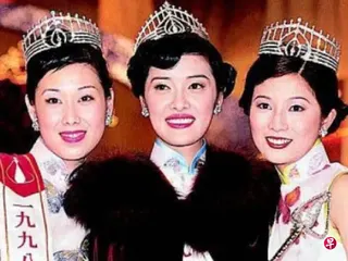 吴文忻（右起）、向海岚和赵翠仪是1998年度香港小姐的季、冠、亚军。 （互联网）