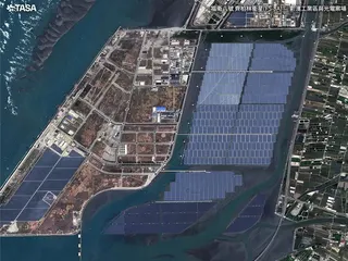 福八拍攝彰濱工業區光電案場。圖／TASA提供