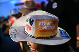 Supporters of Steve Hilton at his election night event in Huntington Beach, California, on 2 June.