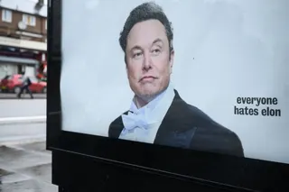 TOTTENHAM, ENGLAND - JUNE 11: An unofficially-installed poster critical of Elon Musk's wealth is displayed on a bus shelter on June 11, 2026 in Tottenham, England. The 'Everyone Hates Elon' activist group have placed posters in North London ahead of the SpaceX IPO on Friday, where Elon Musk looks set to become the world's first trillionaire. (Photo by Leon Neal/Getty Images)