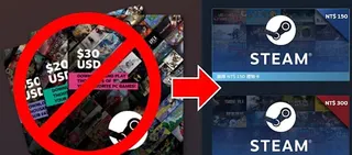 Steam宣布實體點數卡（左）未來不賣了(Credit:Steam)