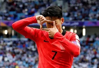 FILE PHOTO: Soccer Football - AFC Asian Cup - Group E - South Korea v Malaysia - Al Janoub Stadium, Al Wakrah, Qatar - January 25, 2024 South Korea's Son Heung-Min celebrates scoring their third goal REUTERS/Thaier Al-Sudani/File Photo