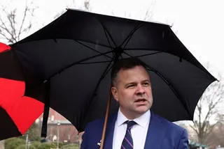 US Federal Housing Finance Agency Director Bill Pulte speaks to reporters at the White House in January. Photo: Reuters