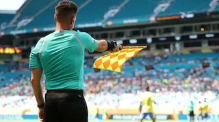 Gary Beswick flags for offside during the Club World Cup game between Mamelodi Sundowns and Fluminense