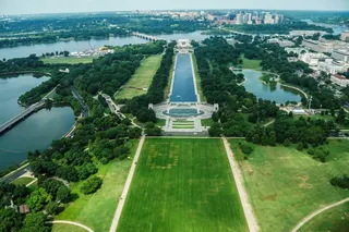 A large tracing of '8647' into the grounds of the National Mall in Washington DC. Photo: Reuters