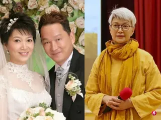 香港银色夫妻档廖启智（左图右）和陈敏儿天上相聚。