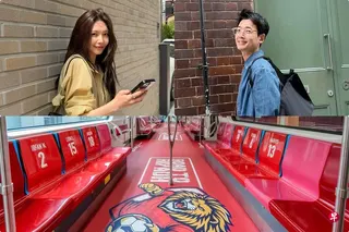 崔秀英和郑敬淏（上图）结束14年爱情长跑，震惊韩国演艺圈；世界杯开跑，新加坡地铁车厢换上新主题。 （取自艺人IG、Rexona提供）