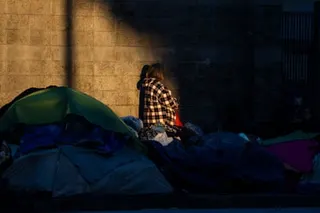 a person standing in light