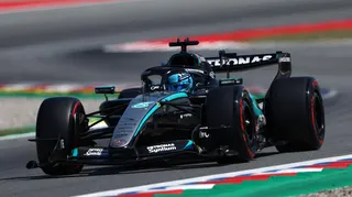 Mercedes' George Russell during Barcelona-Catalunya Grand Prix qualifying