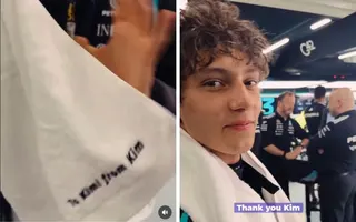 Kim Kardashian has sent Mercedes Formula One driver Kimi Antonelli a personalised replacement towel after she unknowingly used his during last weekend’s Monaco Grand Prix. — Picture via Instagram/kimi.antonelli