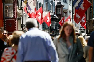 Pedestrians&nbsp;in Zurich, Switzerland.