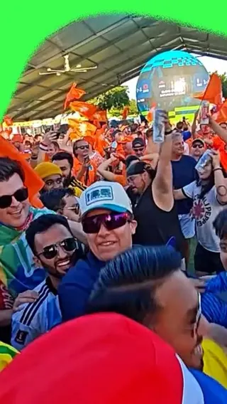 Netherlands fans having a party