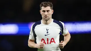 Ben Davies in action for Tottenham against Slavia Prague in the 2025-26 Champions League group stage