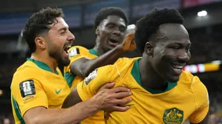 Irankunda spoke to reporters about his 27th-minute goal in Australia's 2-0 victory
