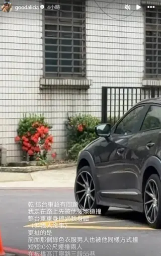 愛莉莎莎決定公開車牌與事發地點。（圖／翻攝自愛莉莎莎IG）