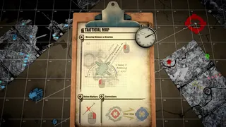 A tactical map on a clipboard in Iron Nest: Heavy Turret Simulator.