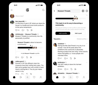 Communities posts and section in Threads app.
