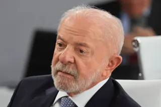 Brazil's President Luiz Inacio Lula da Silva arrives to attend a morning work meeting to “revive balanced, inclusive, and sustainable economic growth for the benefit of all” in the presence of the G7 countries, partner countries, the International Monetary Fund, and the OECD, as part of the G7 summit, in Evian, eastern France, on June 17, 2026.