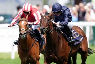 Victorious ridden by Ryan Moore, right, on her way to winning the Queen Mary Stakes at Royal Ascot.