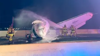 Fire crew responding to a plane crash